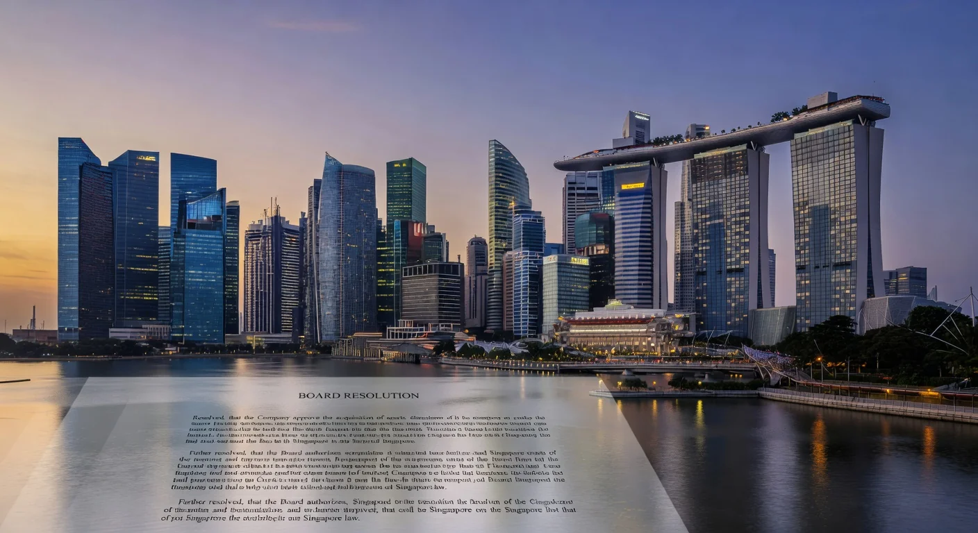 Singapore skyline with corporate building