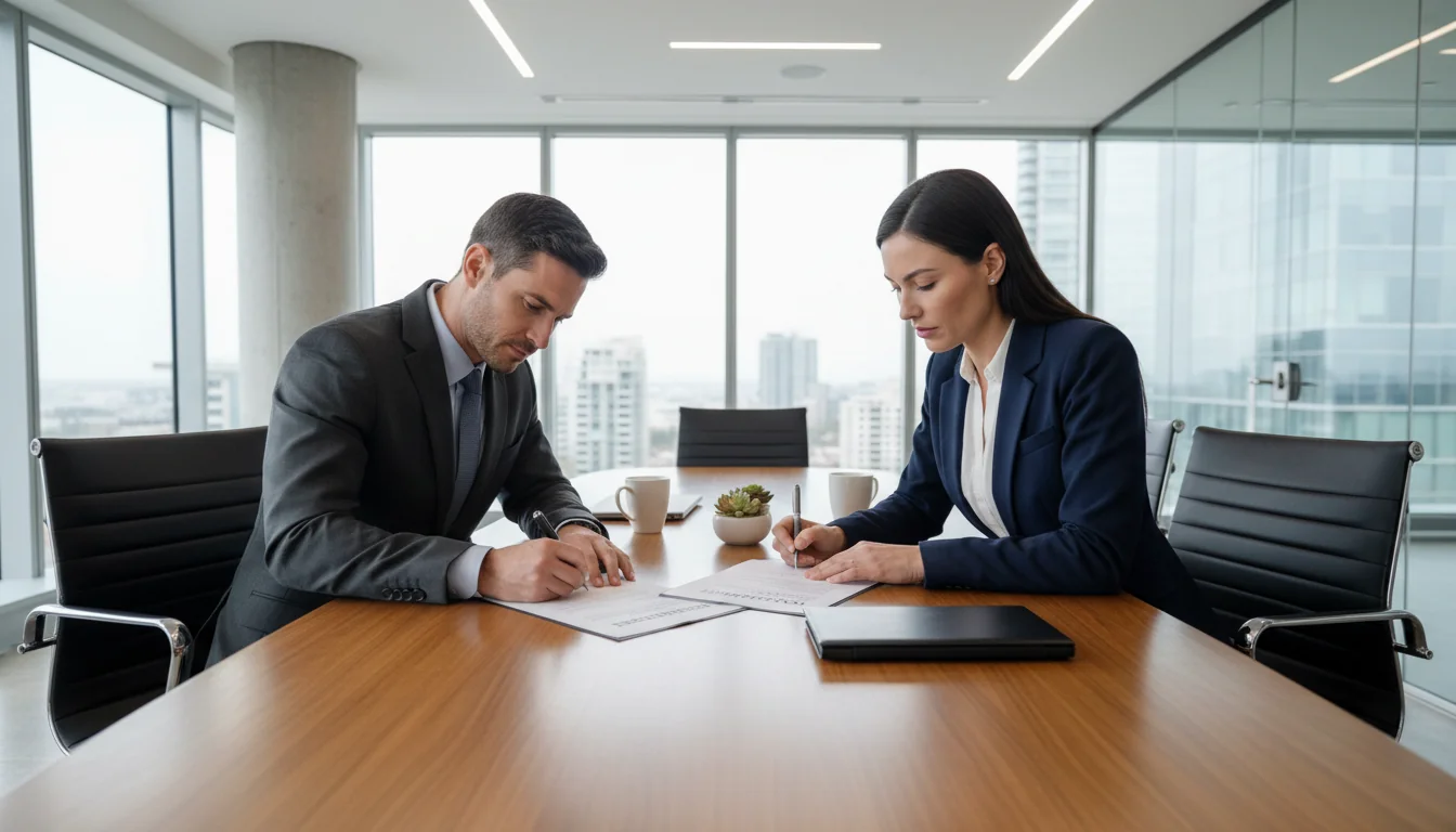 Business partners signing agreement
