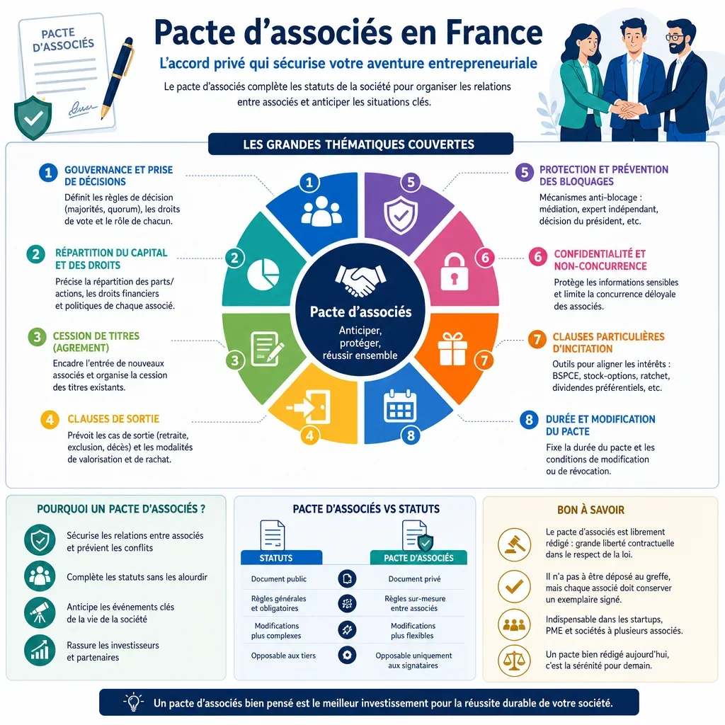 Catalogue des clauses d\'un pacte d\'associés