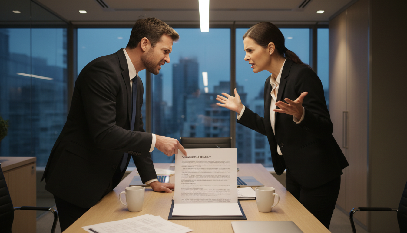 Two founders arguing over contract