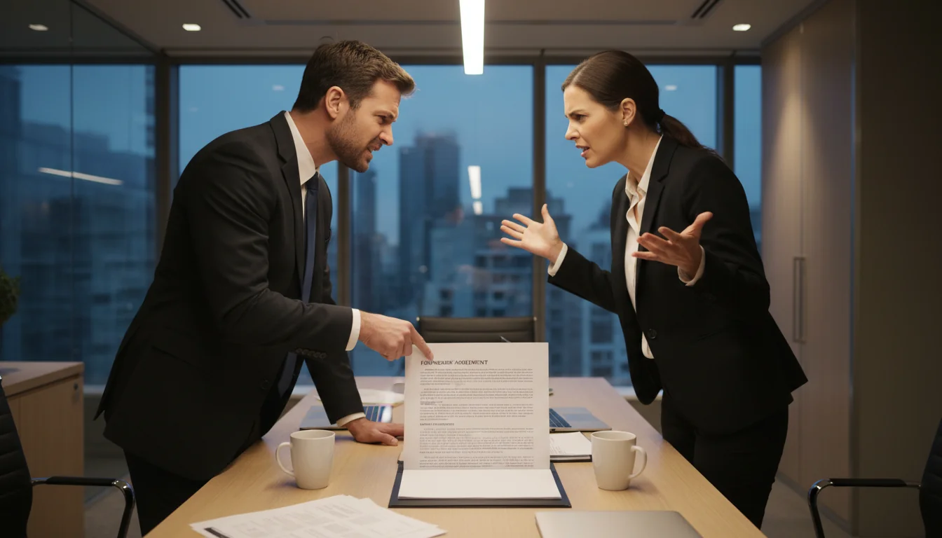 Two founders arguing over contract