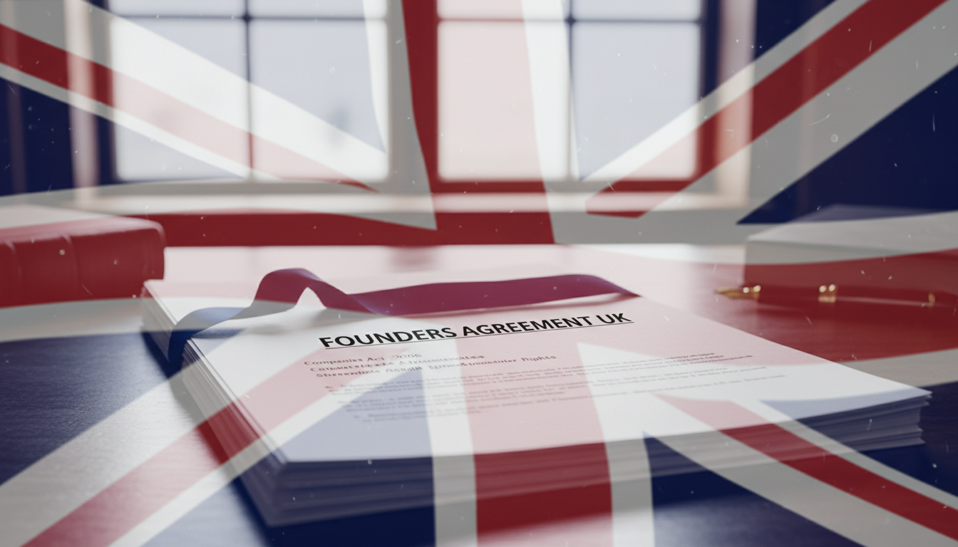 UK flag with legal documents
