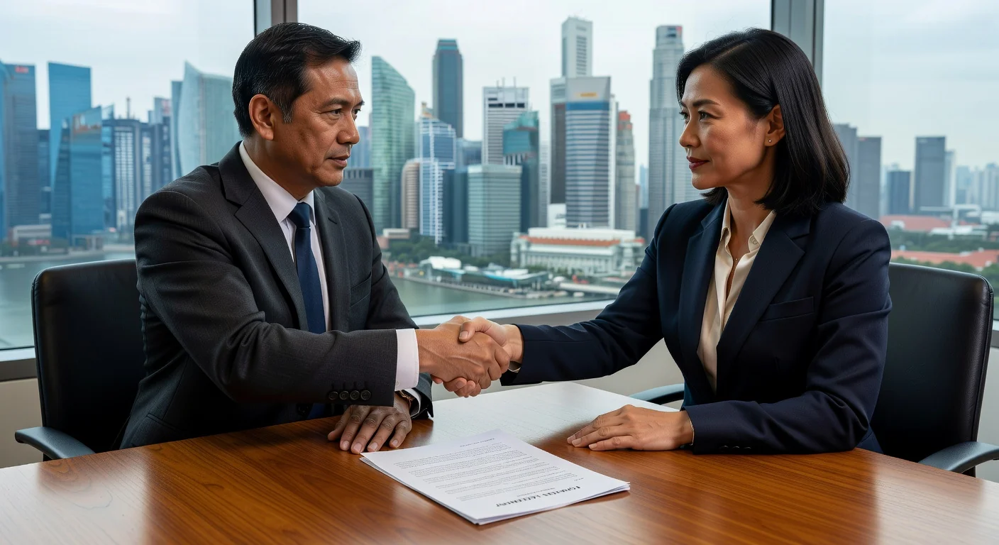 Adults signing founders agreement contract