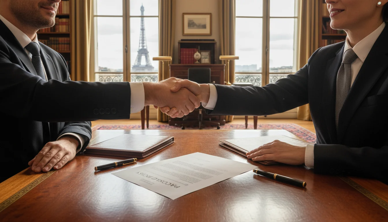Signing pacte d'associés agreement in France