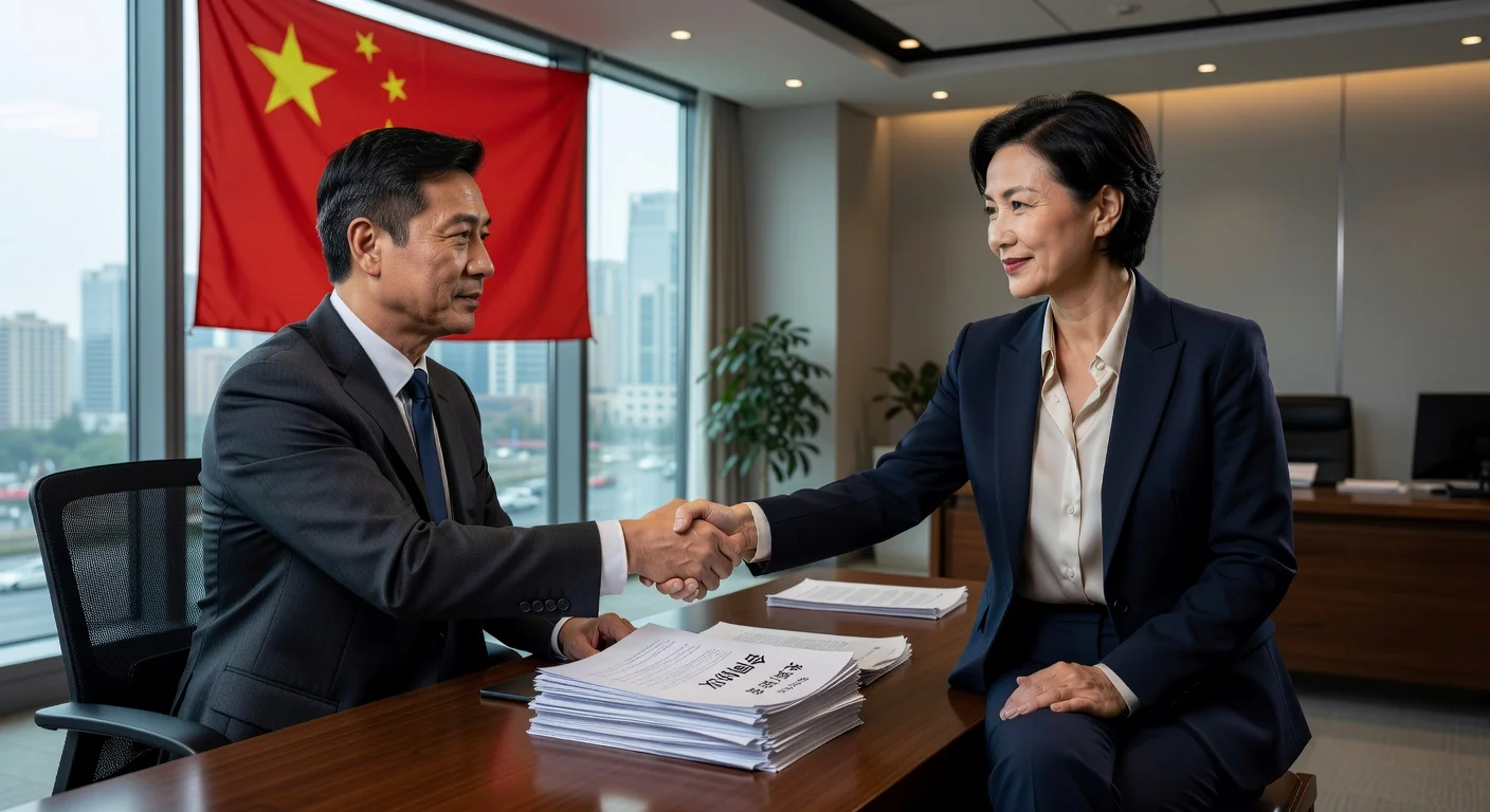 Chinese business contract signing