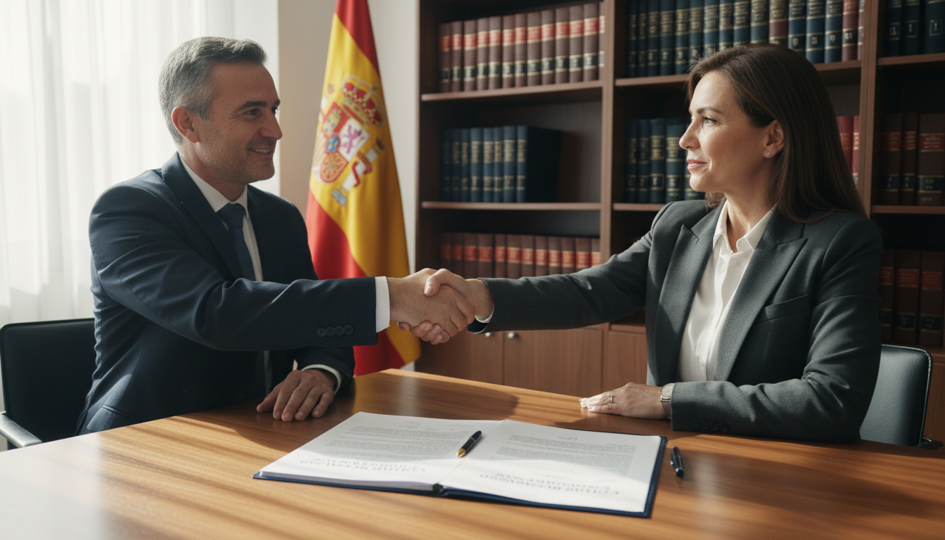 Spanish contract signing professionals.