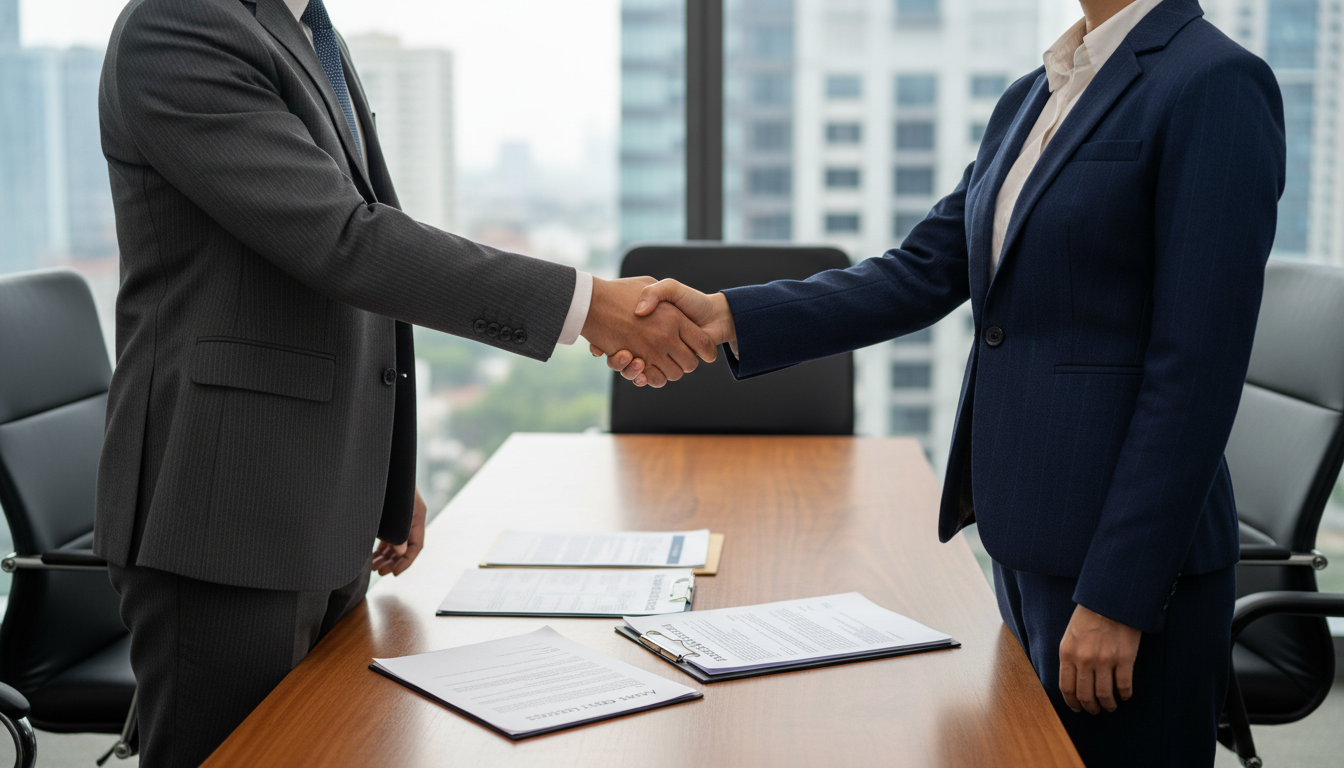 Handshake sealing asset sale deal