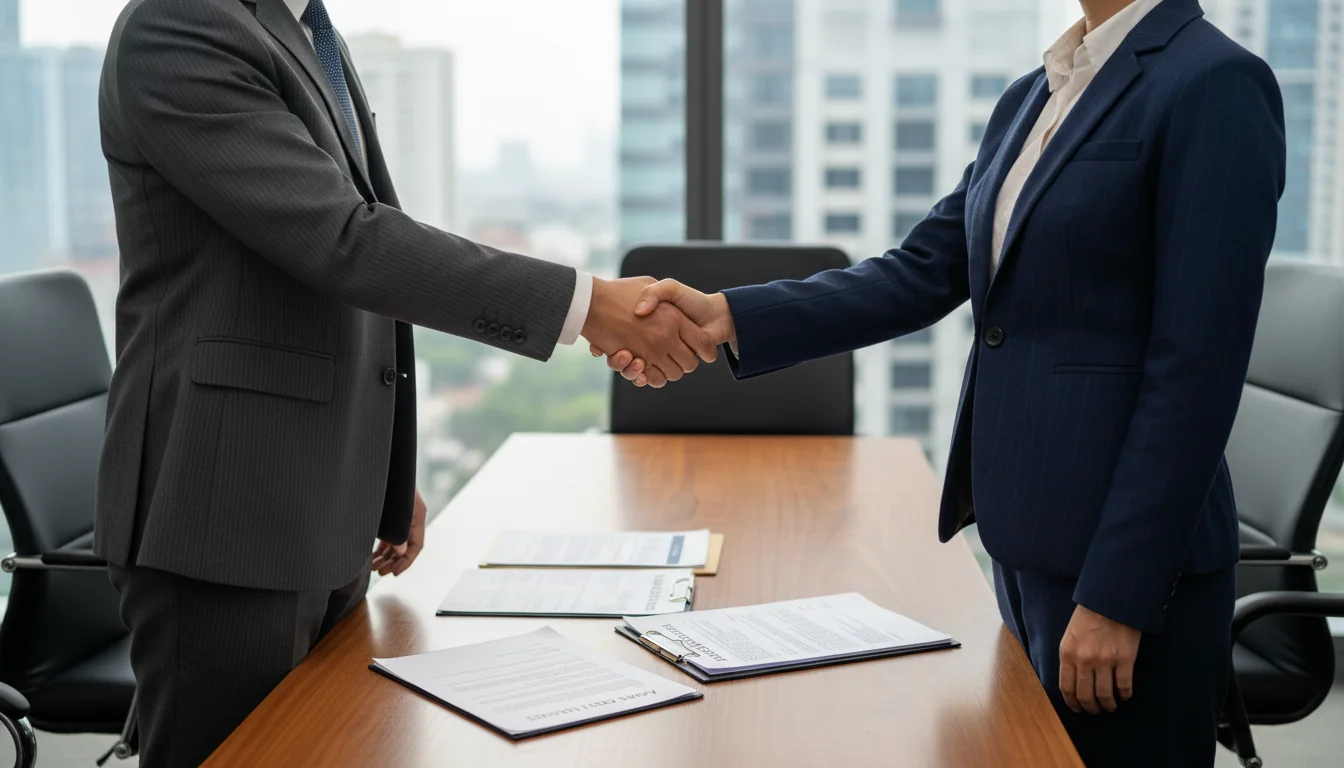 Handshake sealing asset sale deal