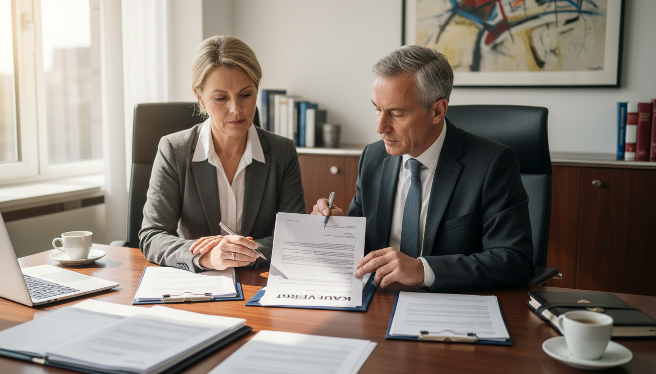 German contract signing scene