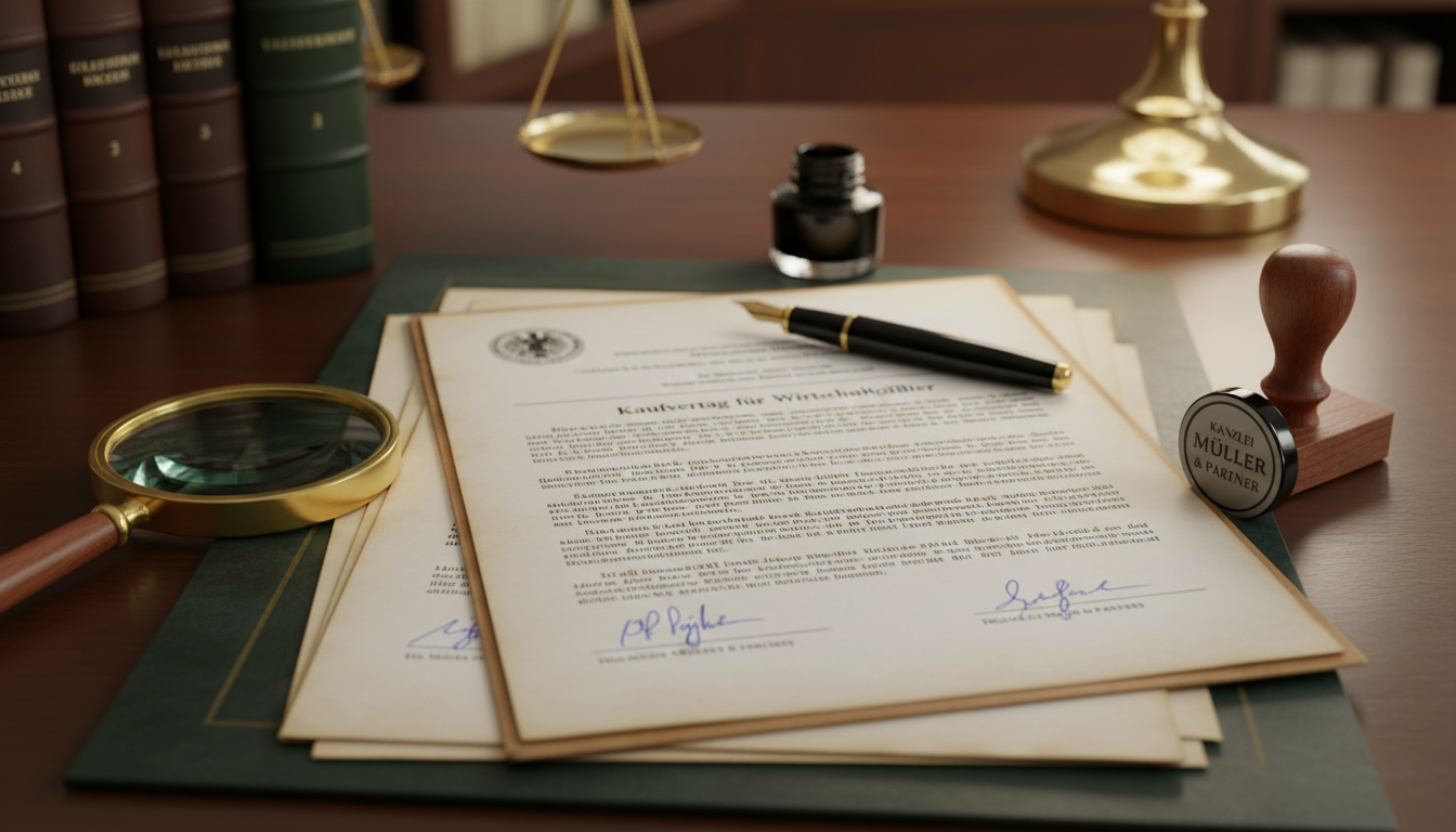 Legal documents stack on desk