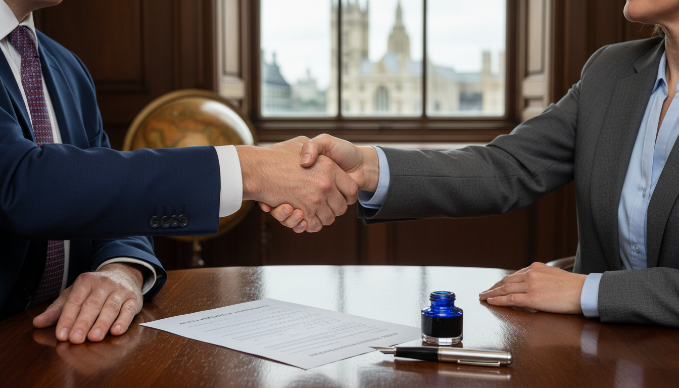 Signing asset purchase contract UK