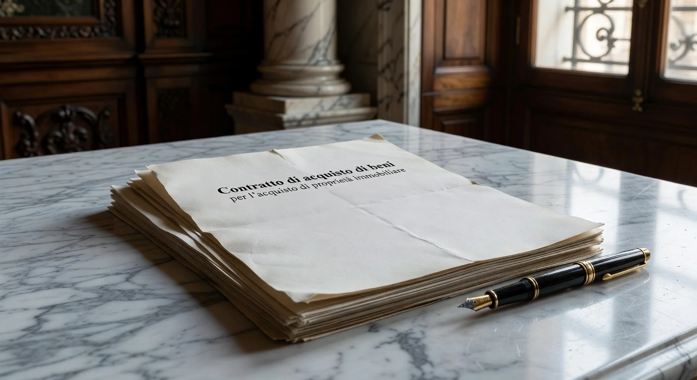 Italian real estate contract documents stack