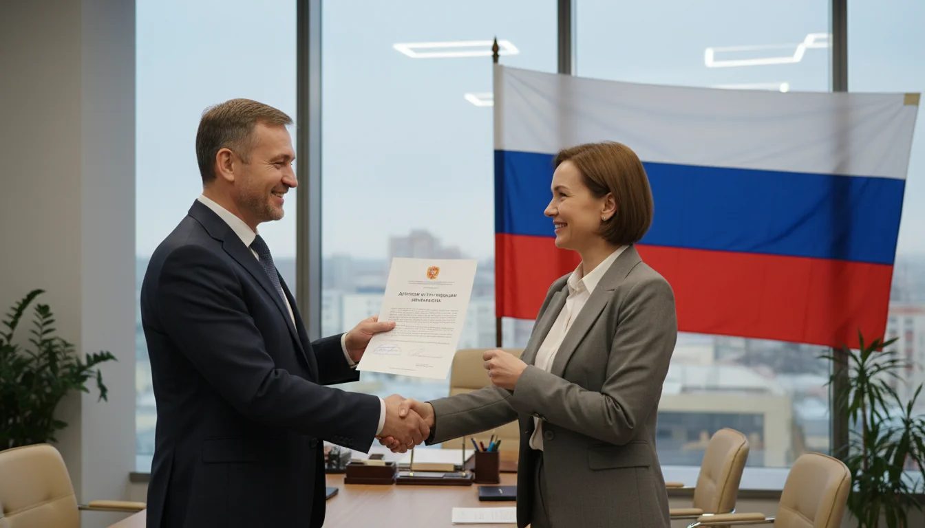 Russian contract signing scene