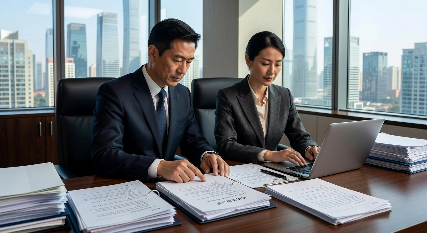 Chinese lawyers reviewing asset purchase agreement