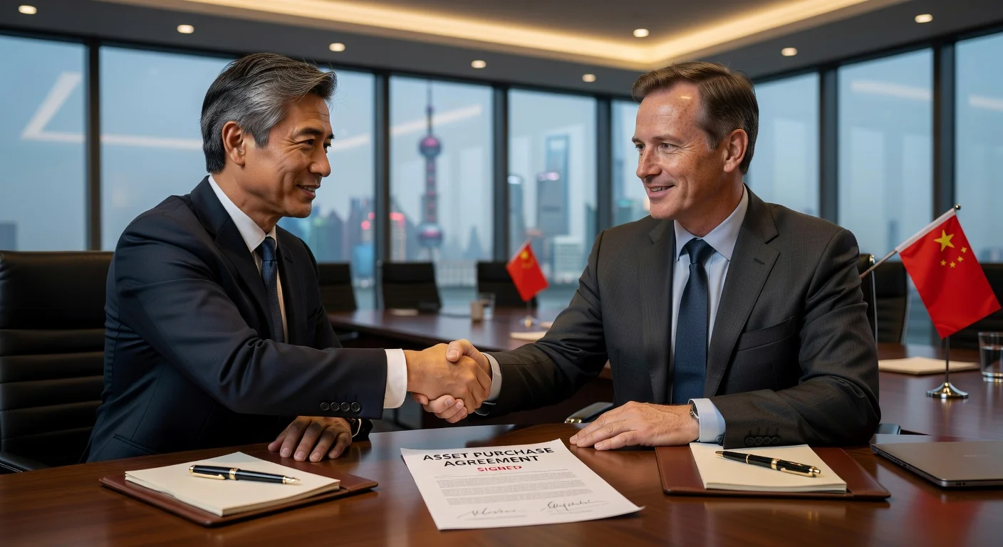 Signing asset purchase contract in China