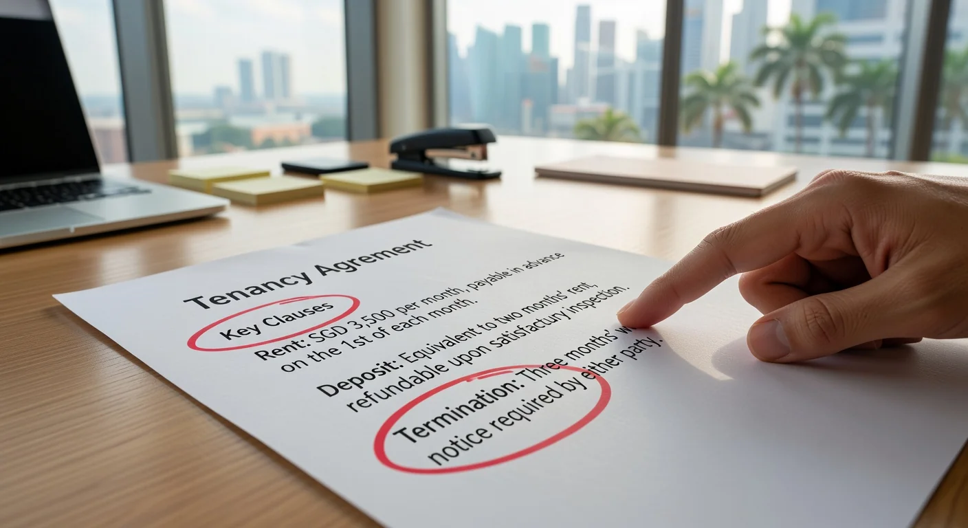 Key clauses in agreement highlighted.