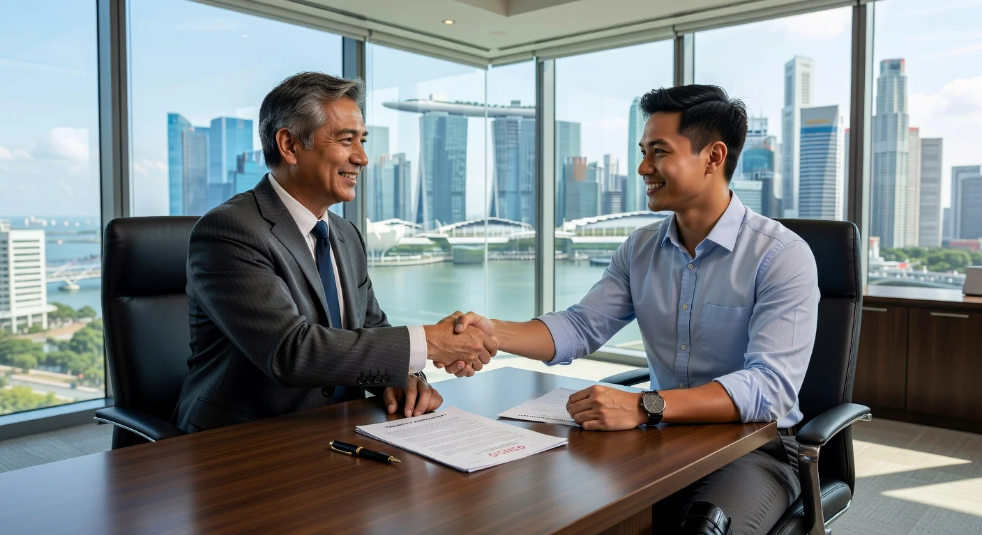 Landlord and tenant shaking hands.