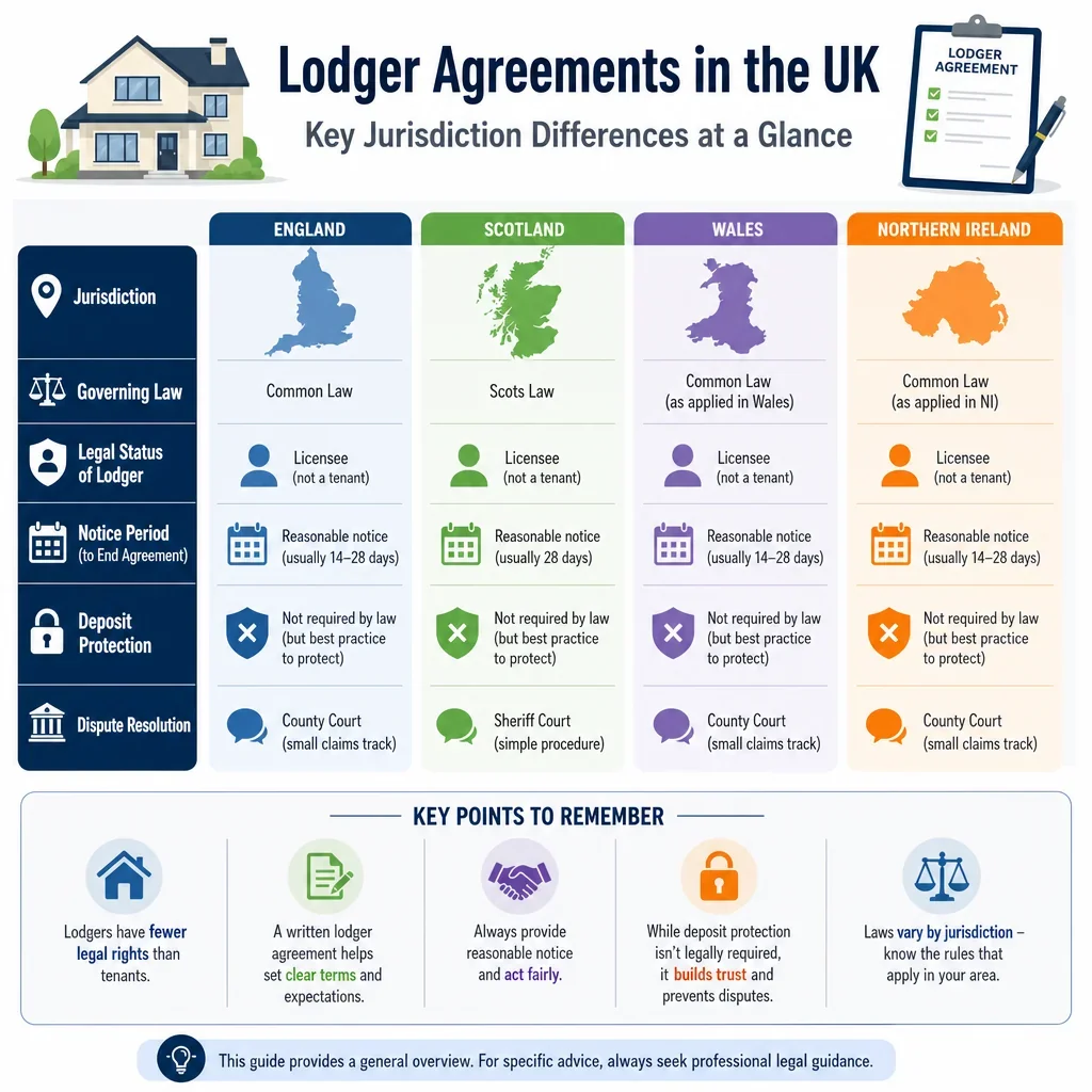 UK jurisdiction comparison for lodger agreements
