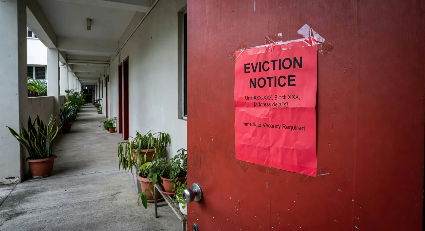 Eviction notice on apartment door
