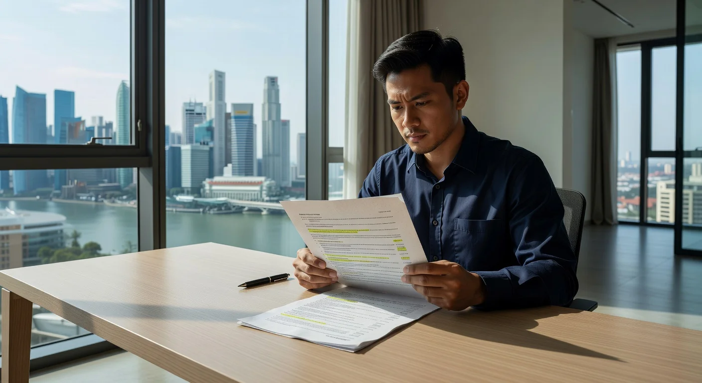 Tenant reviewing rental contract