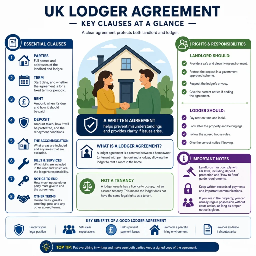 UK lodger agreement clause guide