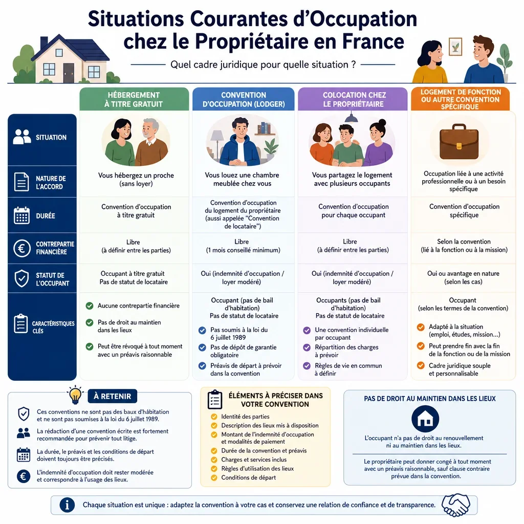 Situations courantes d’occupation chez le propriétaire