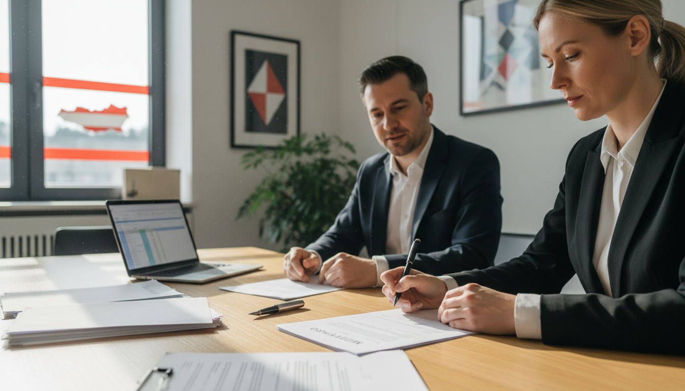 Legal contract signing scene