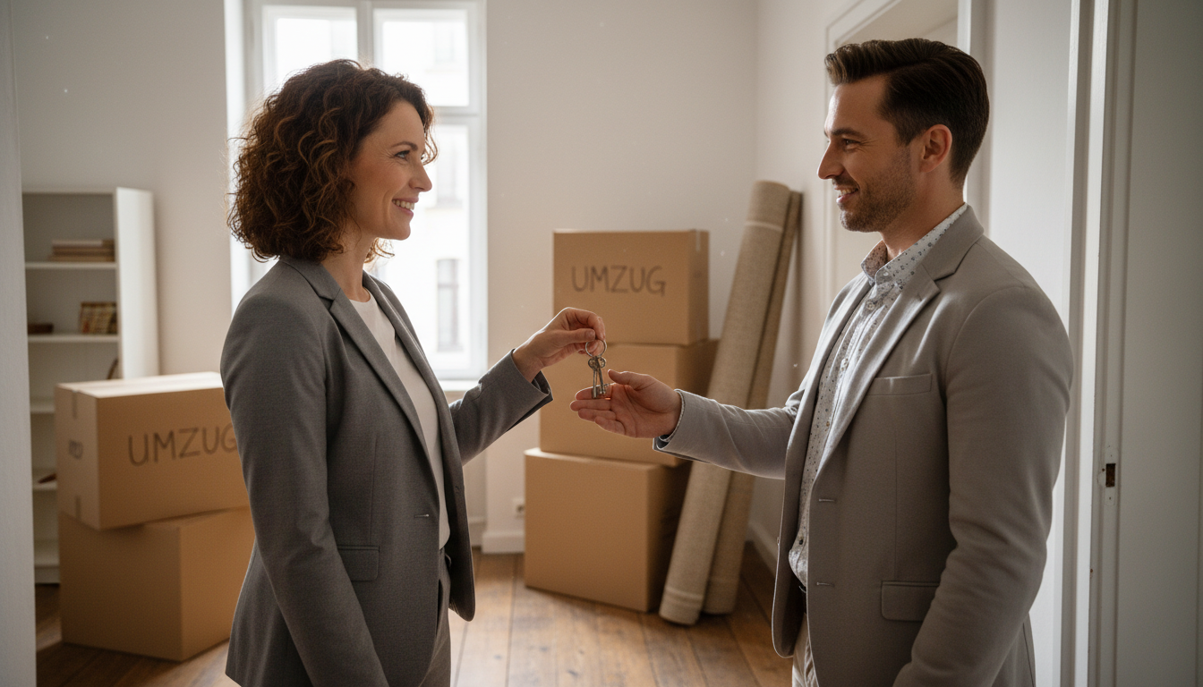 Subletting apartment keys handover.