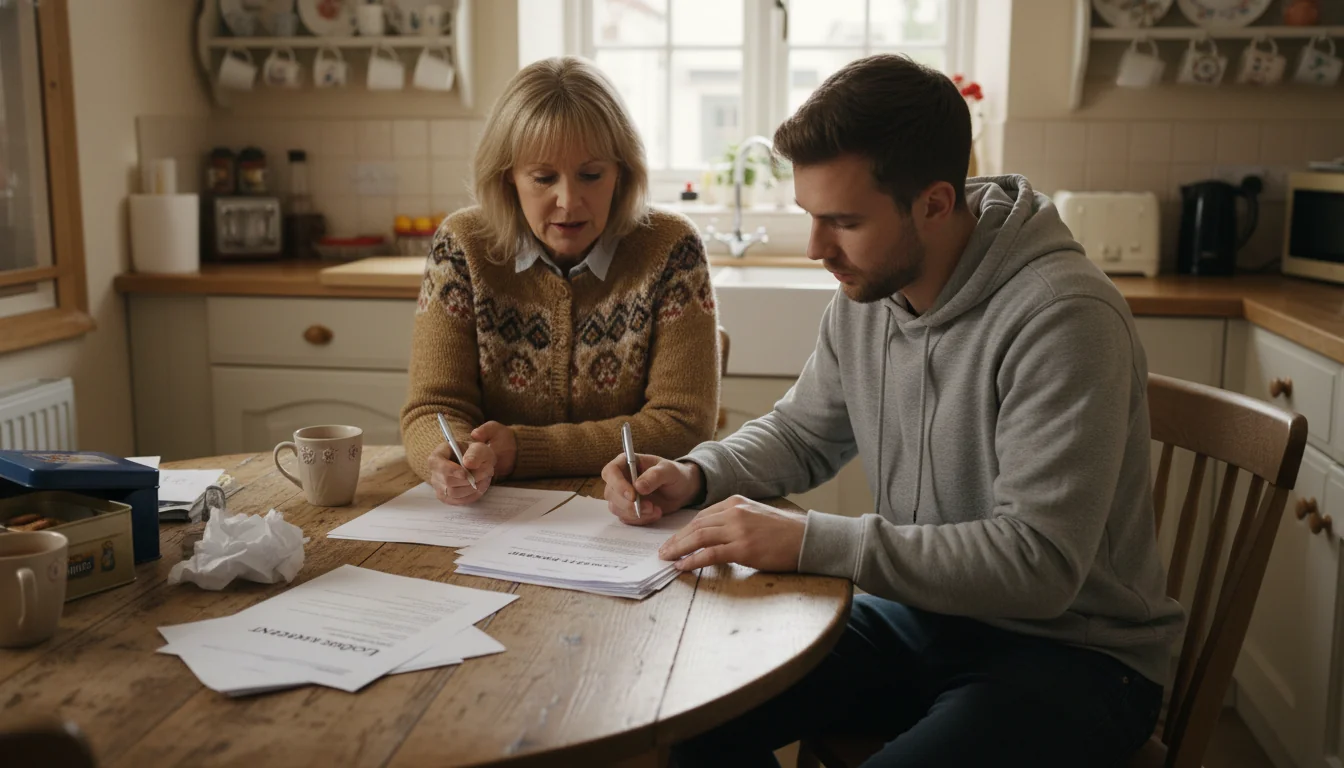 Signing a lodger agreement document
