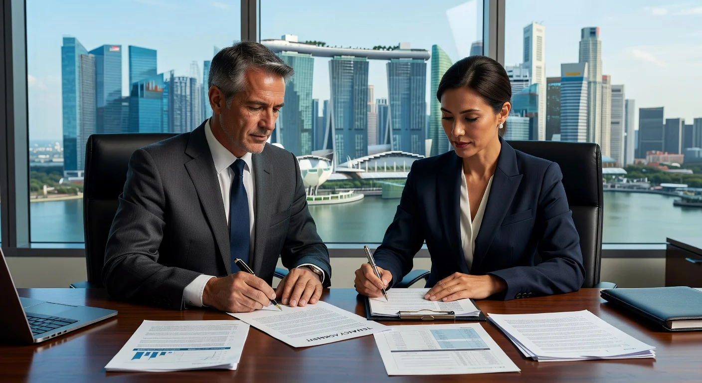 Professional signing tenancy agreement