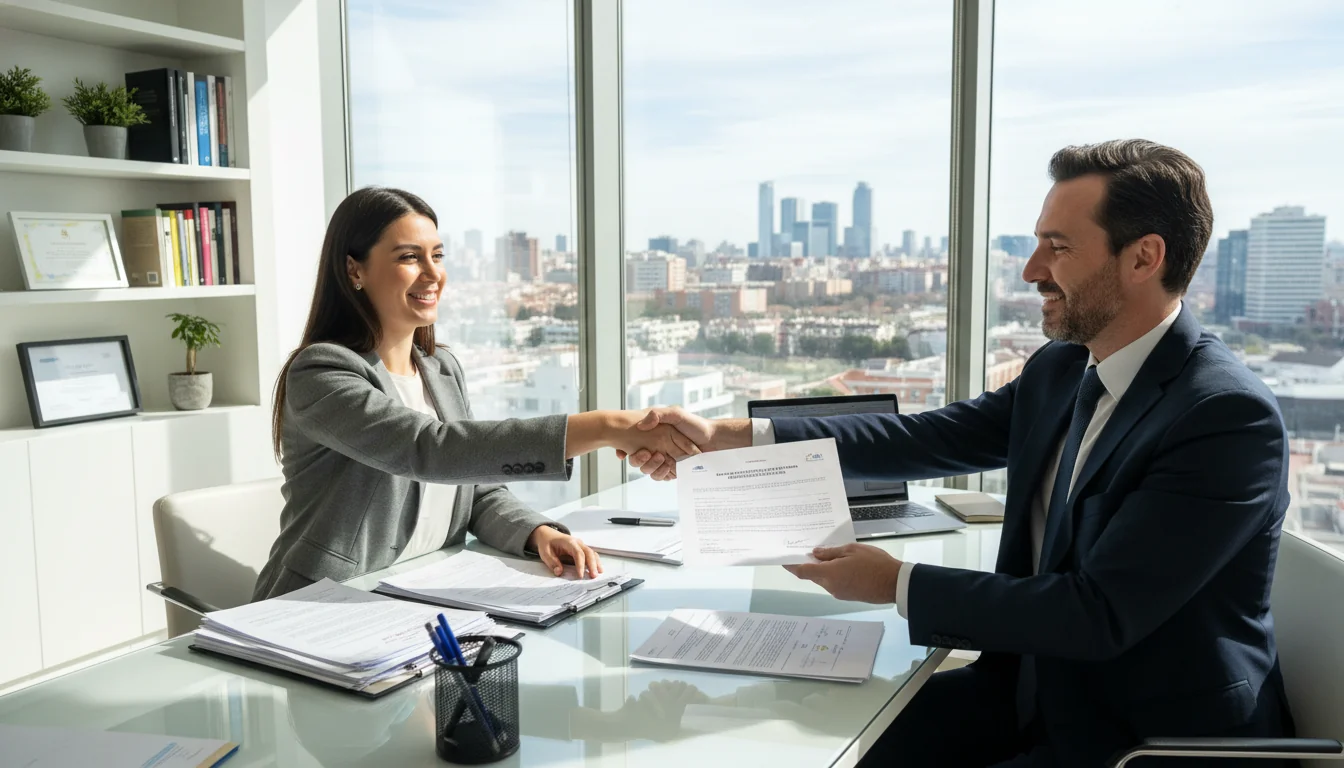Spanish rental contract signing