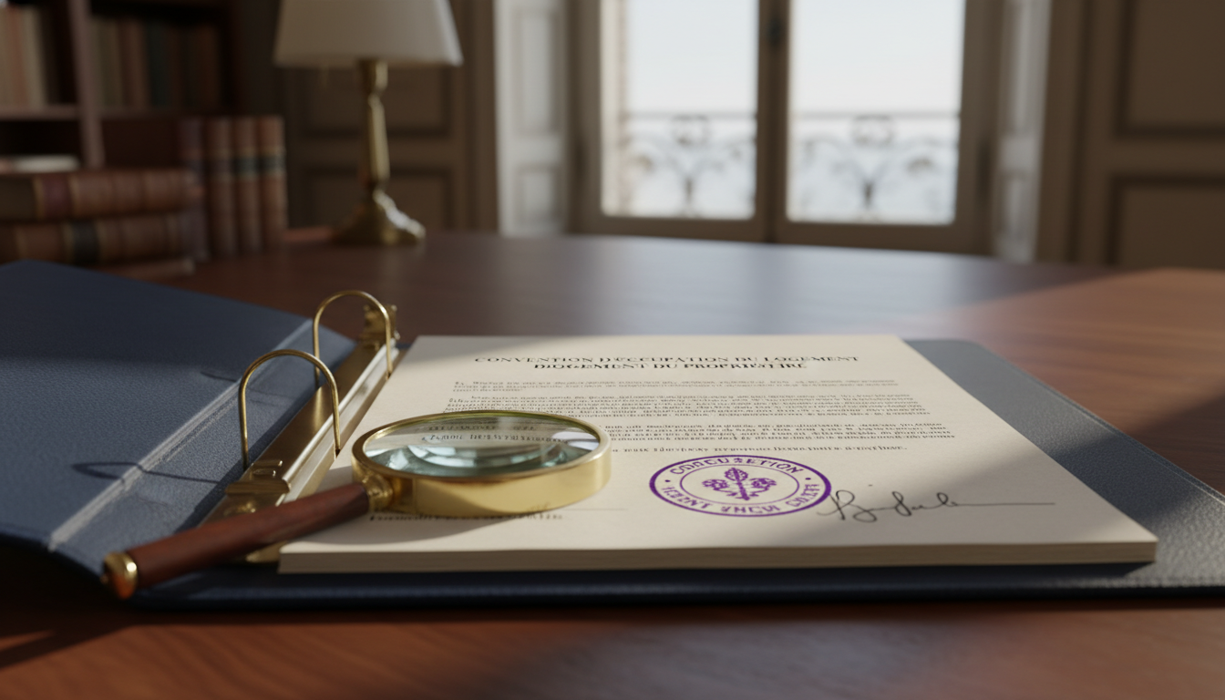 French housing lease agreement closeup