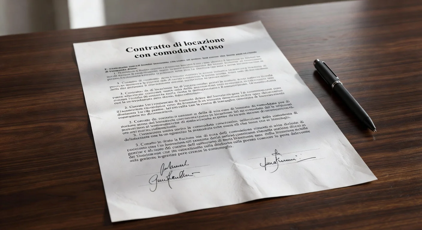Italian lease contract document close-up