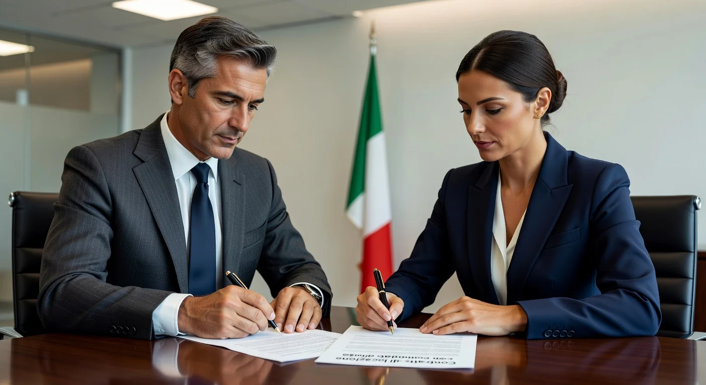 Signing Italian property lease contract
