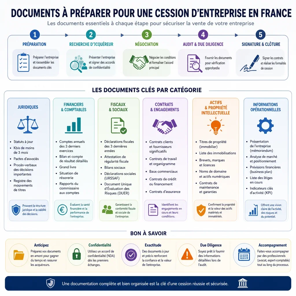Documents à préparer pour une cession d\u0027entreprise