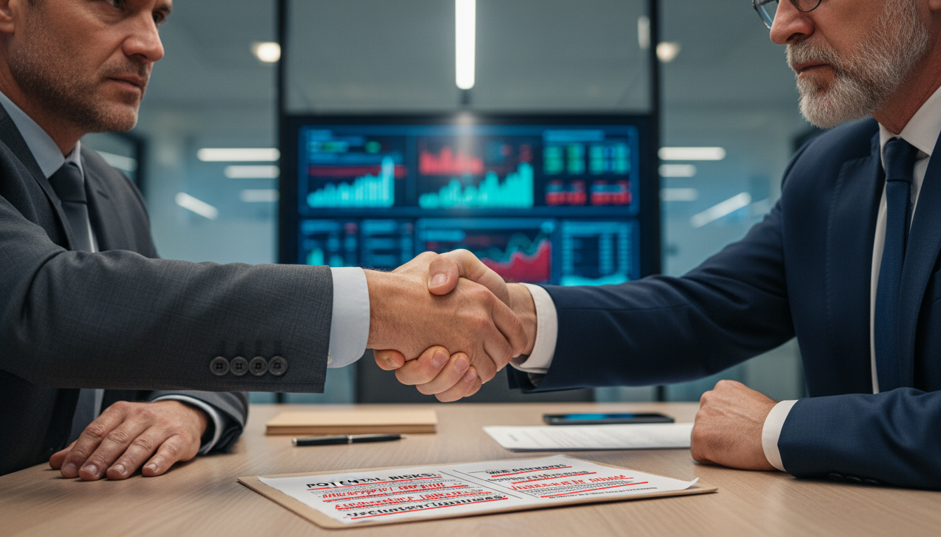 Handshake over risky agreement