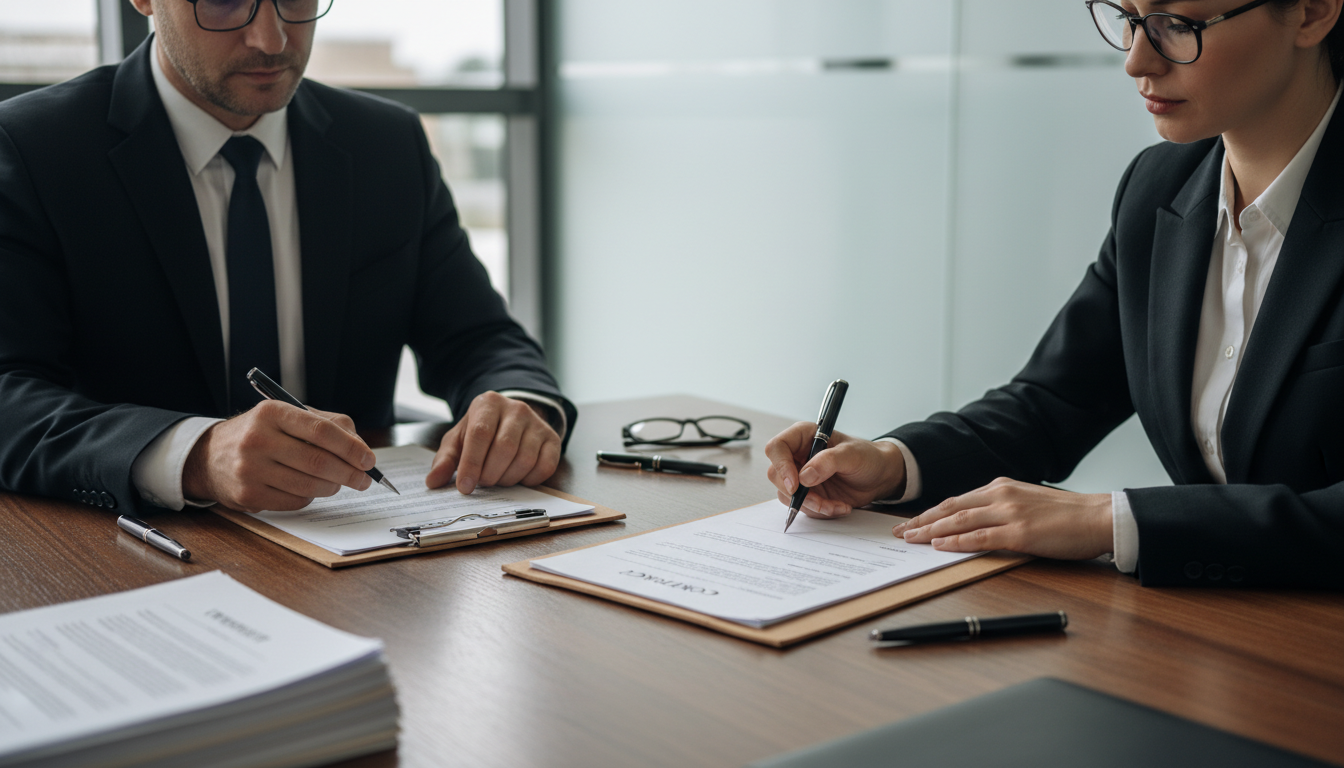 Signing the enterprise sale agreement.