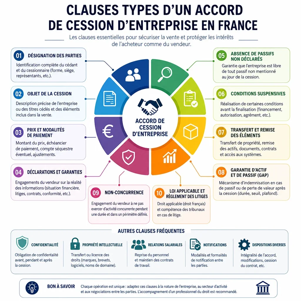 Clauses types d\u0027un accord de cession d\u0027entreprise