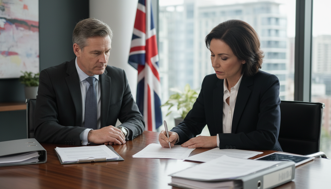 Professional signing business sale contract