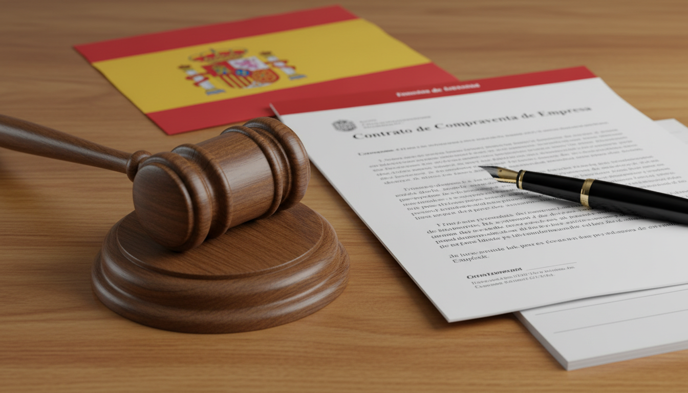 Gavel and Spanish legal documents on desk