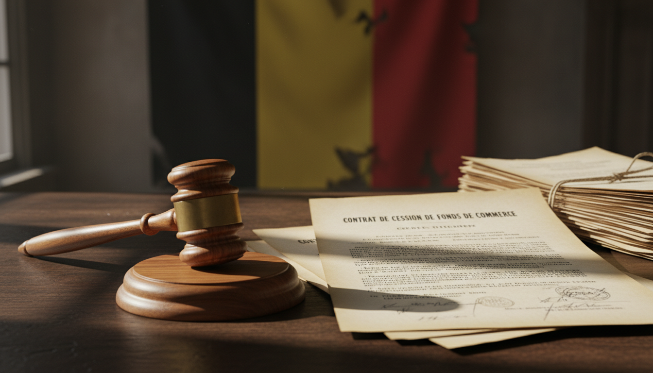 Gavel and Belgian commercial law documents