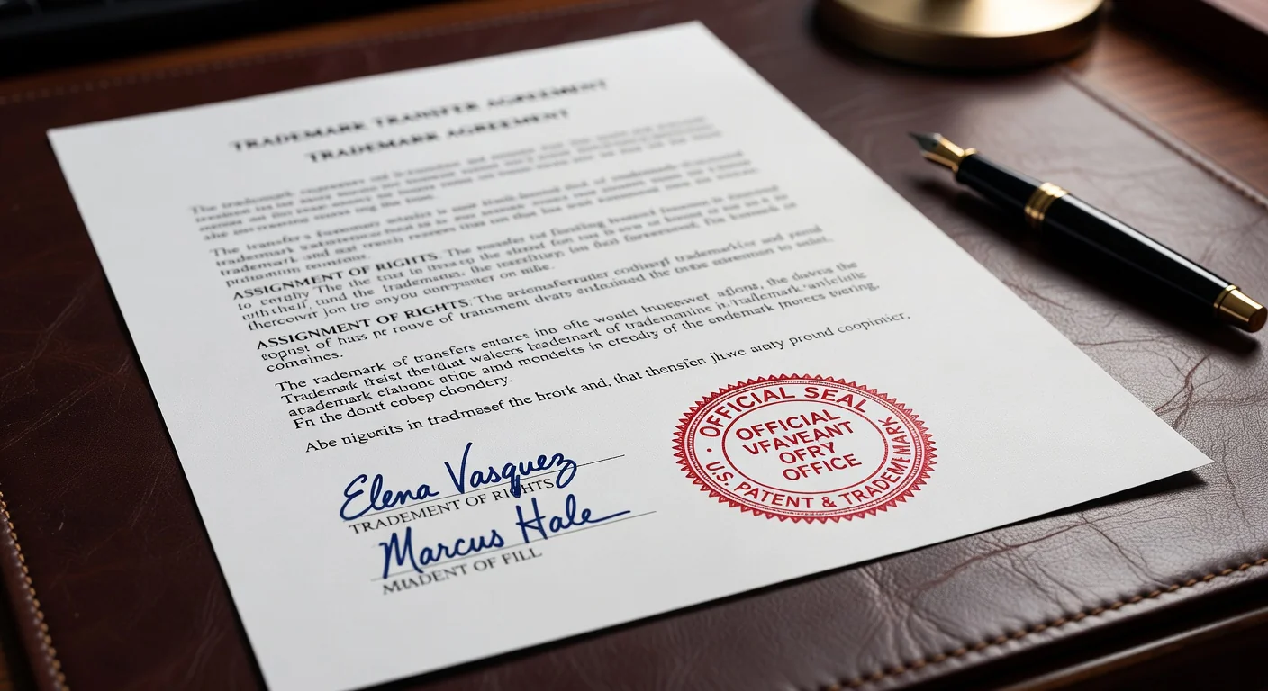 Signed trademark agreement with official seal