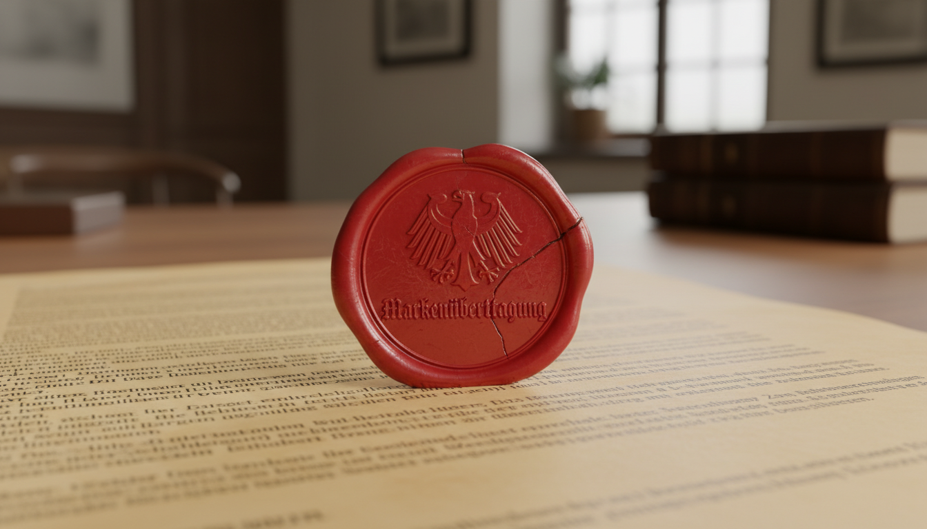 Official German trademark seal closeup