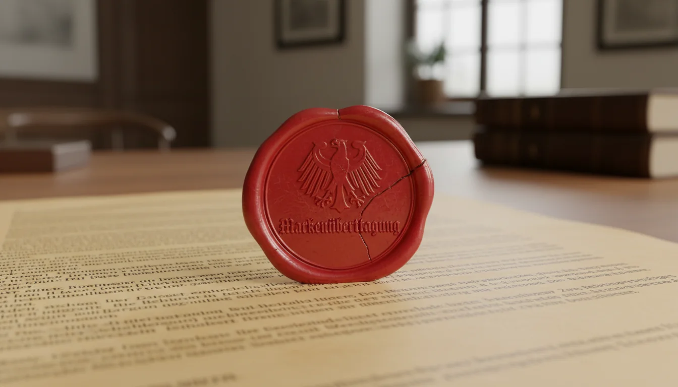 Official German trademark seal closeup