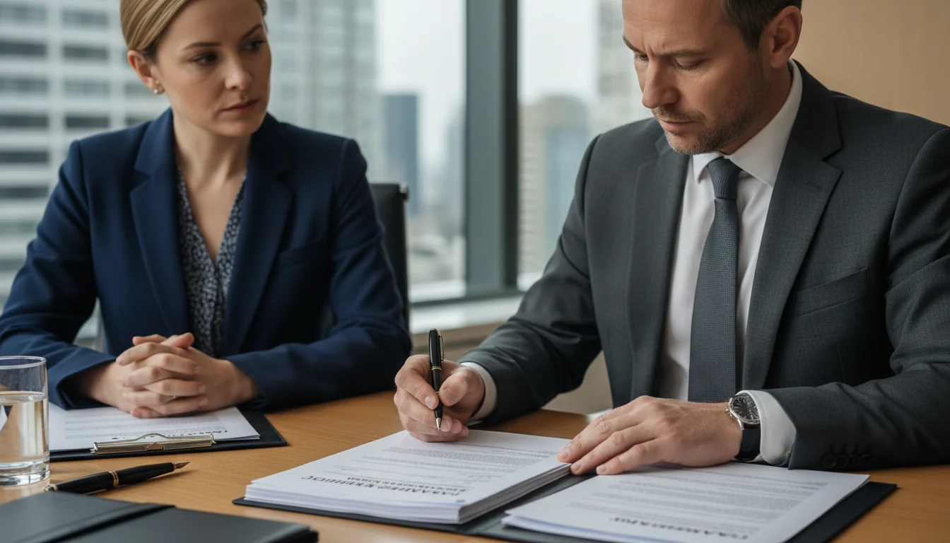 Signing trademark assignment agreement