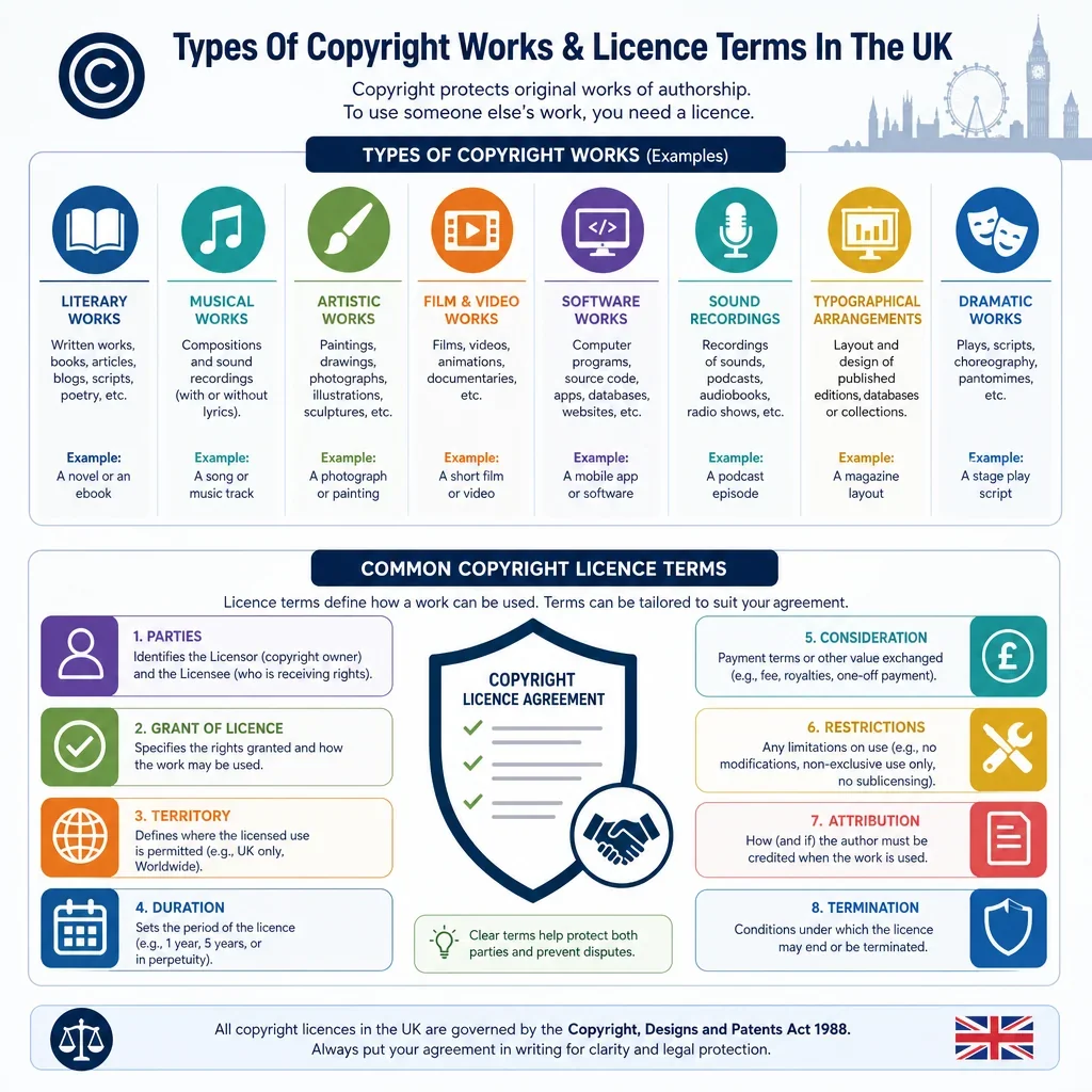 Types of Copyright Works and Licence Terms