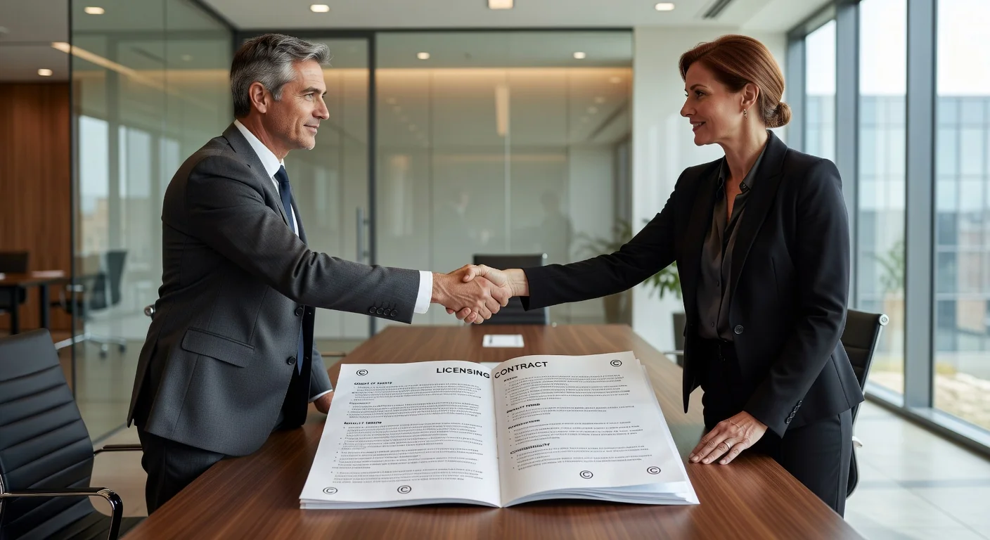 Contract signing with copyright symbols