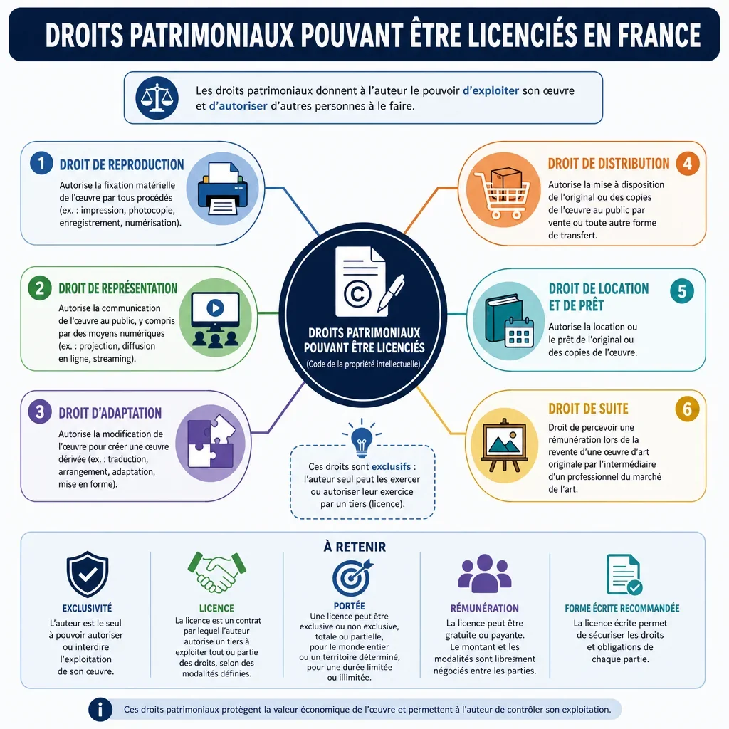 Droits patrimoniaux pouvant être licenciés