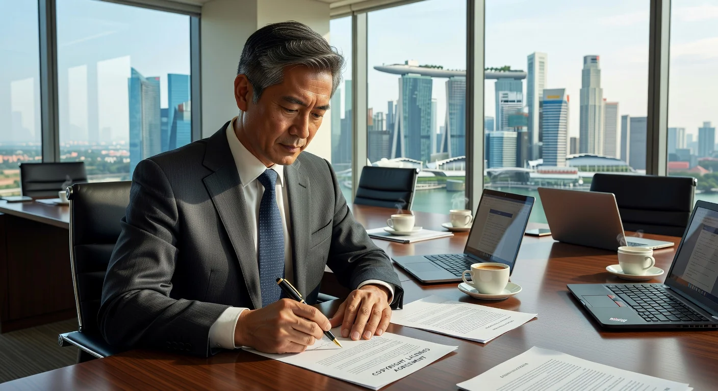 Professional signing copyright agreement