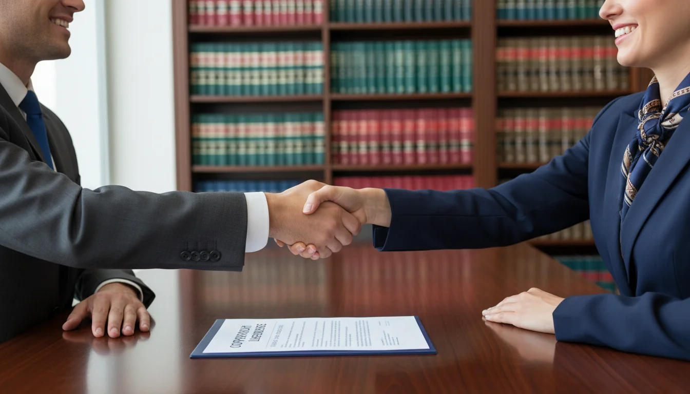 Handshake sealing license deal